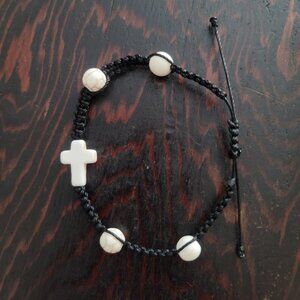 Handmade Christian Beaded Macrame Bracelet